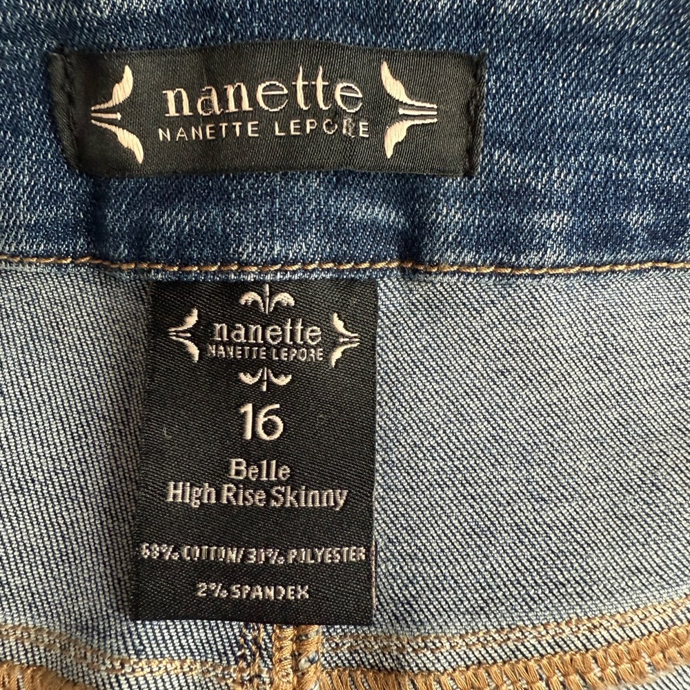 Nanette Lepore Flawless Belle High Rise Ankle Distressed Dark Blue Ankle Jeans - Picture 15 of 15